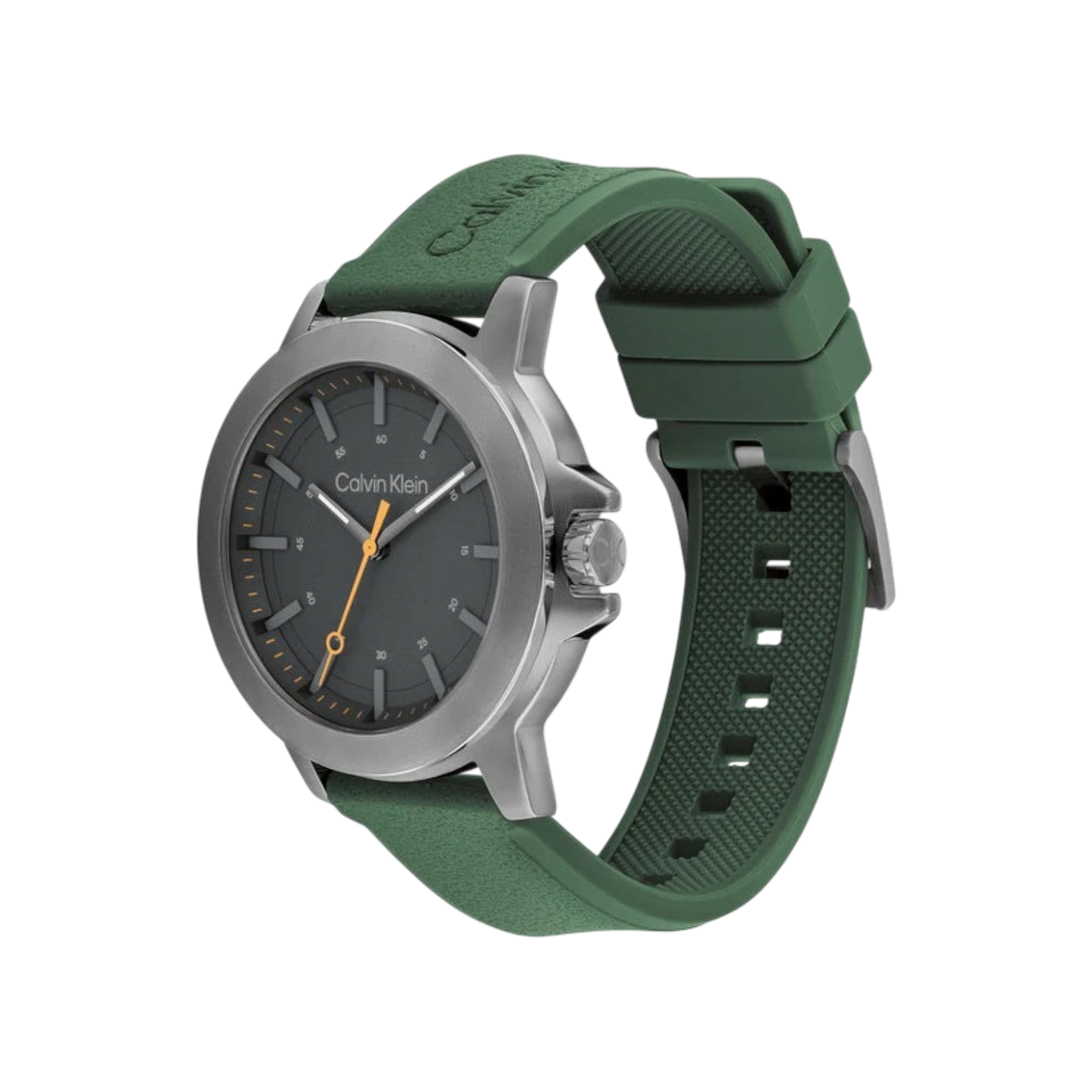 Calvin Klein Reset Men's Black Dial & Green Silicone Strap Watch 42mm