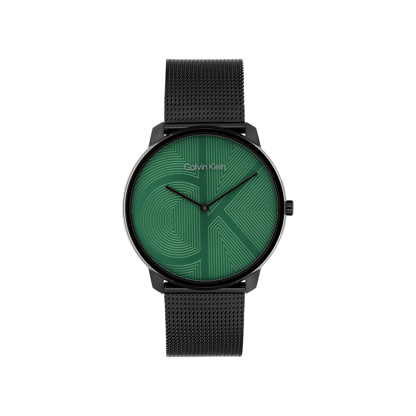 Calvin Klein Iconic Unisex Green Dial & Black Mesh Strap Watch 40mm