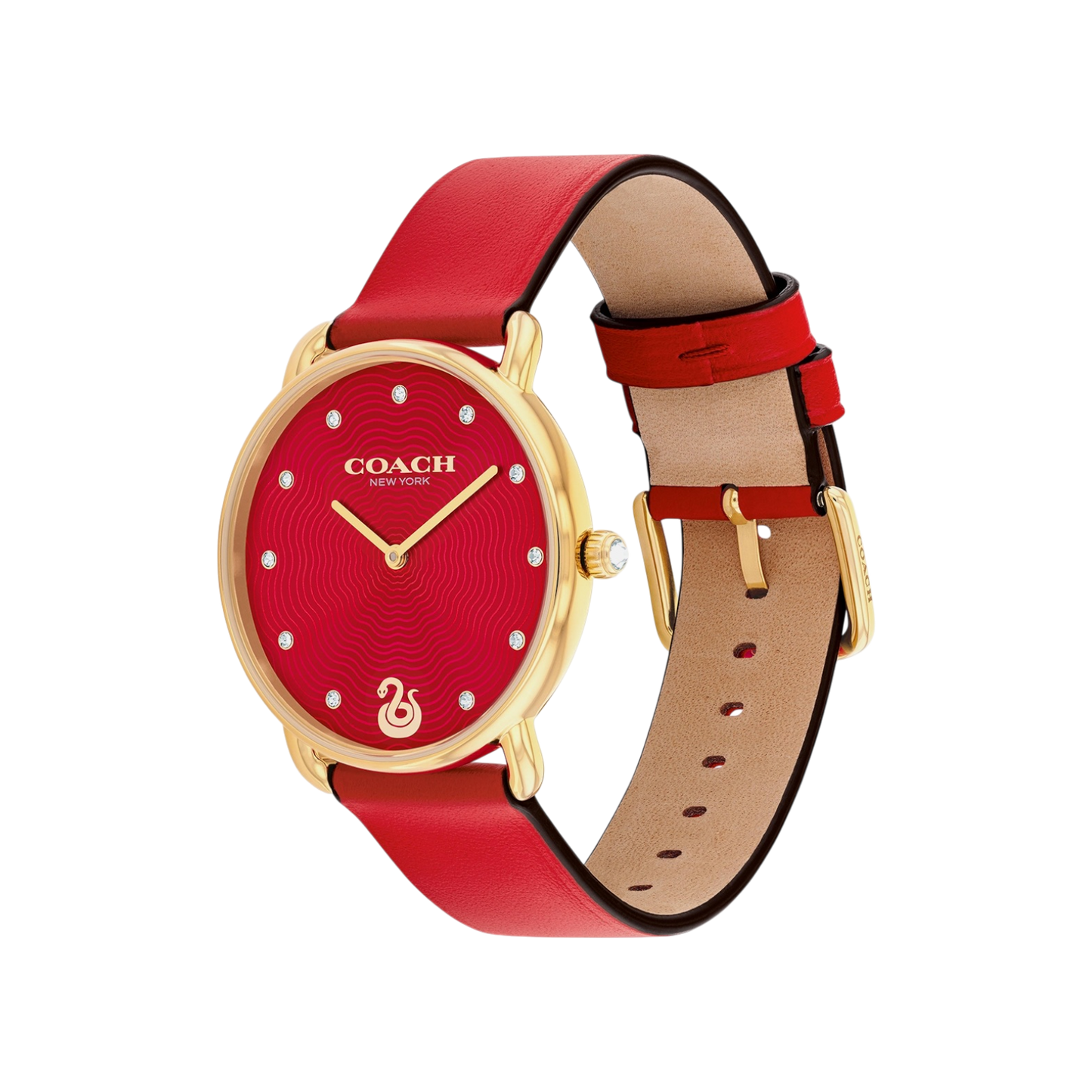 Coach Elliot Women's Special Edition Red Leather Strap Watch 36mm