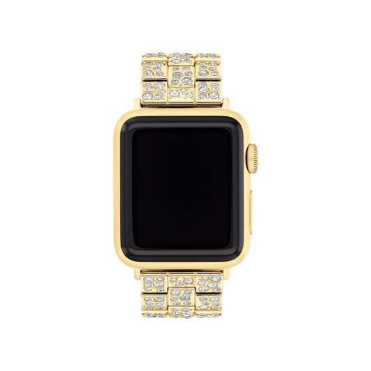 Coach Apple Watch Gold Bracelet Strap with Crystals