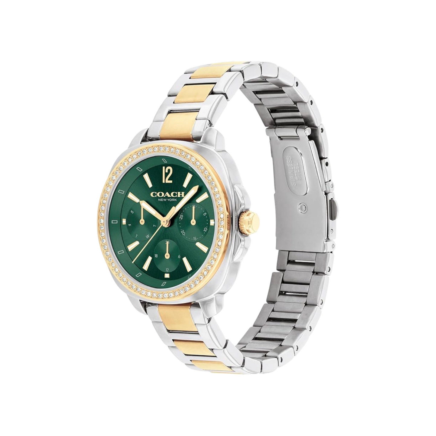 Coach Kitt Women's Green Dial & Two Tone Bracelet Strap Watch 34mm