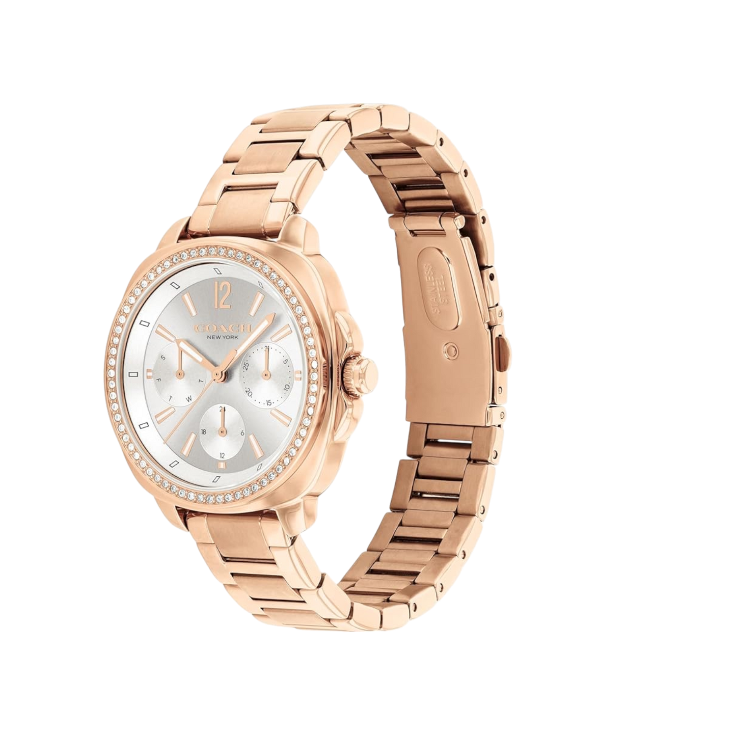 Coach Kitt Women's Silver Dial & Rose Gold Bracelet Strap Watch 34mm