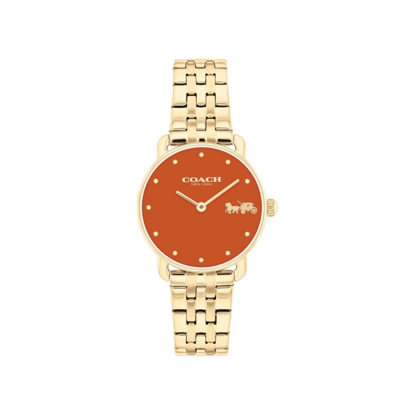 Coach Elliot Women's Red Dial & Gold Bracelet Strap Watch 28mm