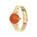 Coach Elliot Women's Red Dial & Gold Bracelet Strap Watch 28mm