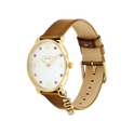 Coach Elliot Women's White Dial & Tan Leather Strap Watch with Snake Charm 28mm