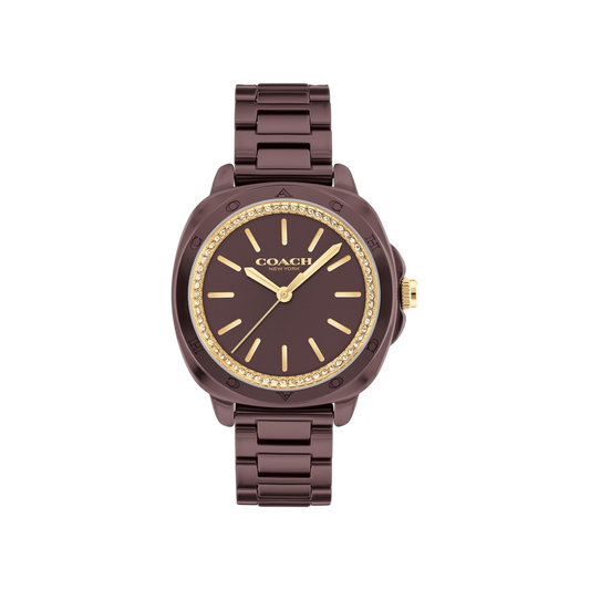 Coach Kitt Women's Burgundy Ceremic Bracelet Strap Watch 34mm