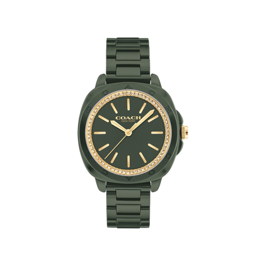 Coach Kitt Women's Green Ceremic Bracelet Strap Watch 34mm