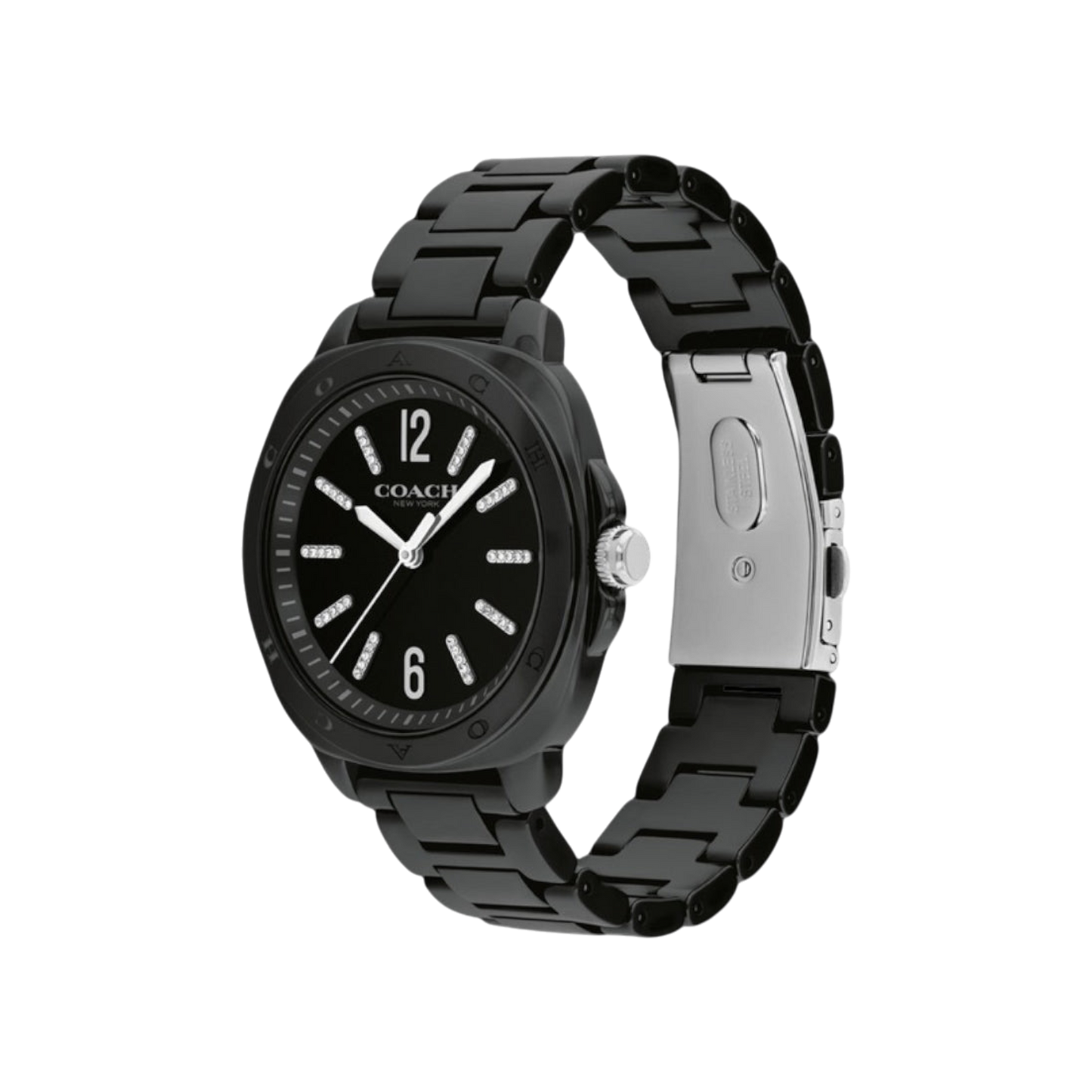 Coach Kitt Crystal Women's Black Ceremic Bracelet Strap Watch 38mm