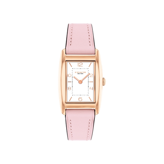 Coach Reese Women's White Dial with Rose Gold Case & Pink Leather Strap Watch 24mmx35mm