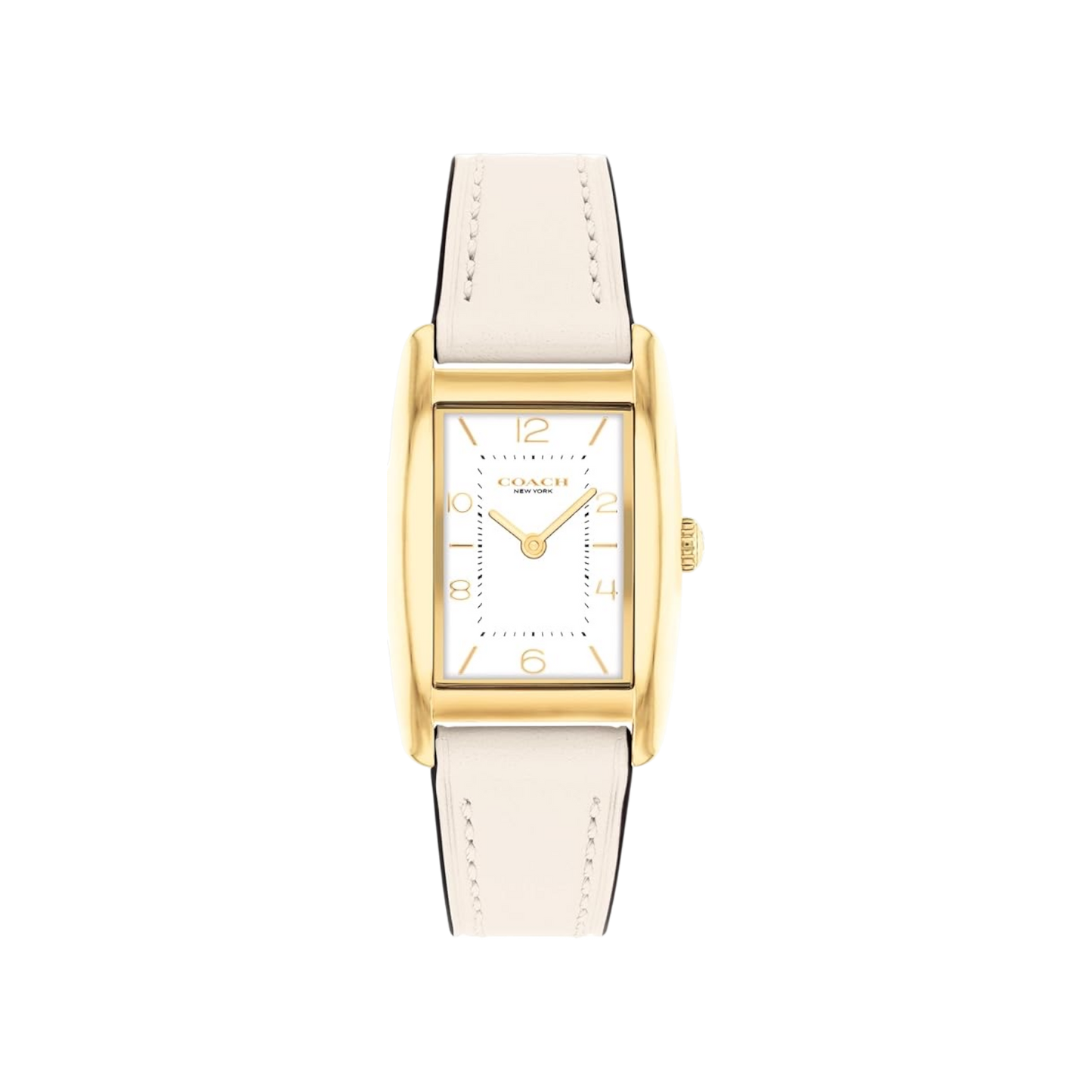 Coach Reese Women's White Dial with Gold Case & Chalk Leather Strap Watch 24mmx35mm