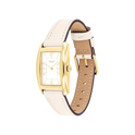 Coach Reese Women's White Dial with Gold Case & Chalk Leather Strap Watch 24mmx35mm
