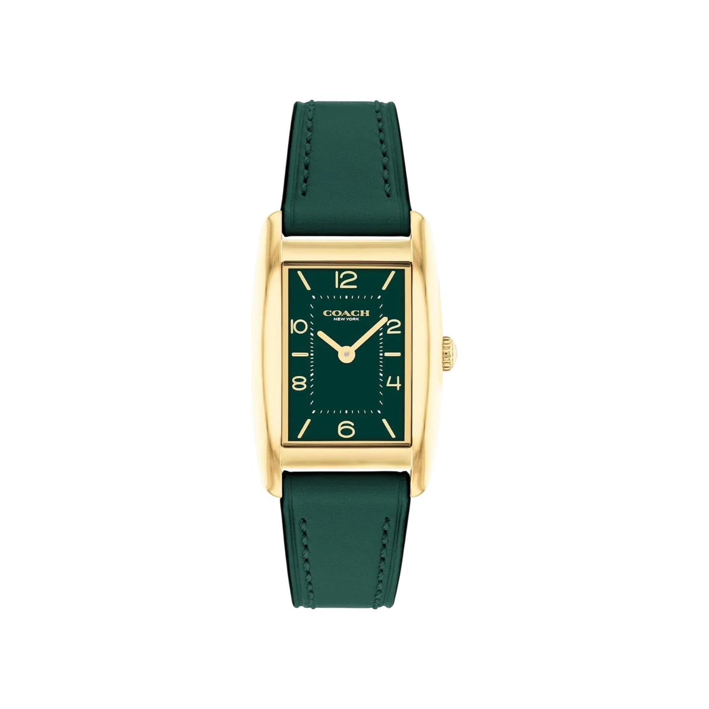 Coach Reese Women's Green Dial with Gold Case & Green Leather Strap Watch 24mmx35mm