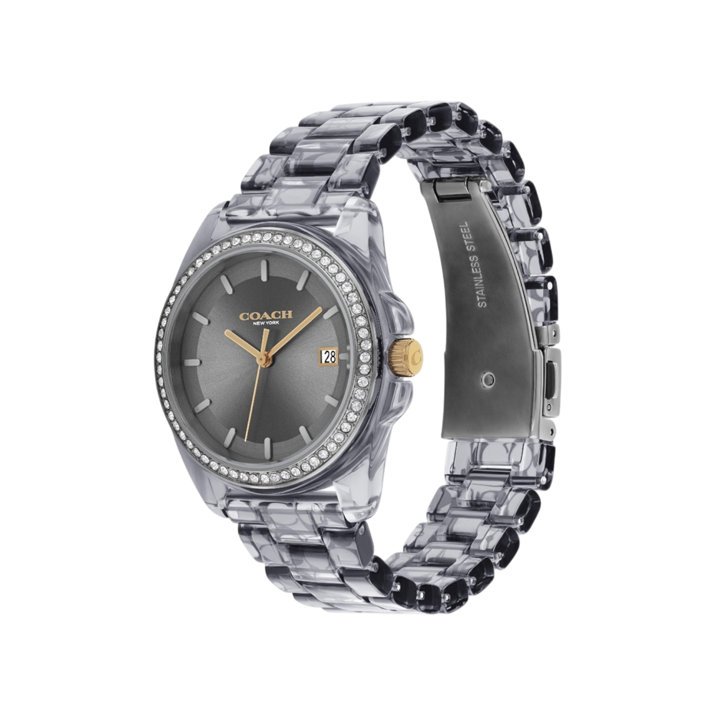 Coach Greyson Women's Grey Bracelet Strap Watch 36mm