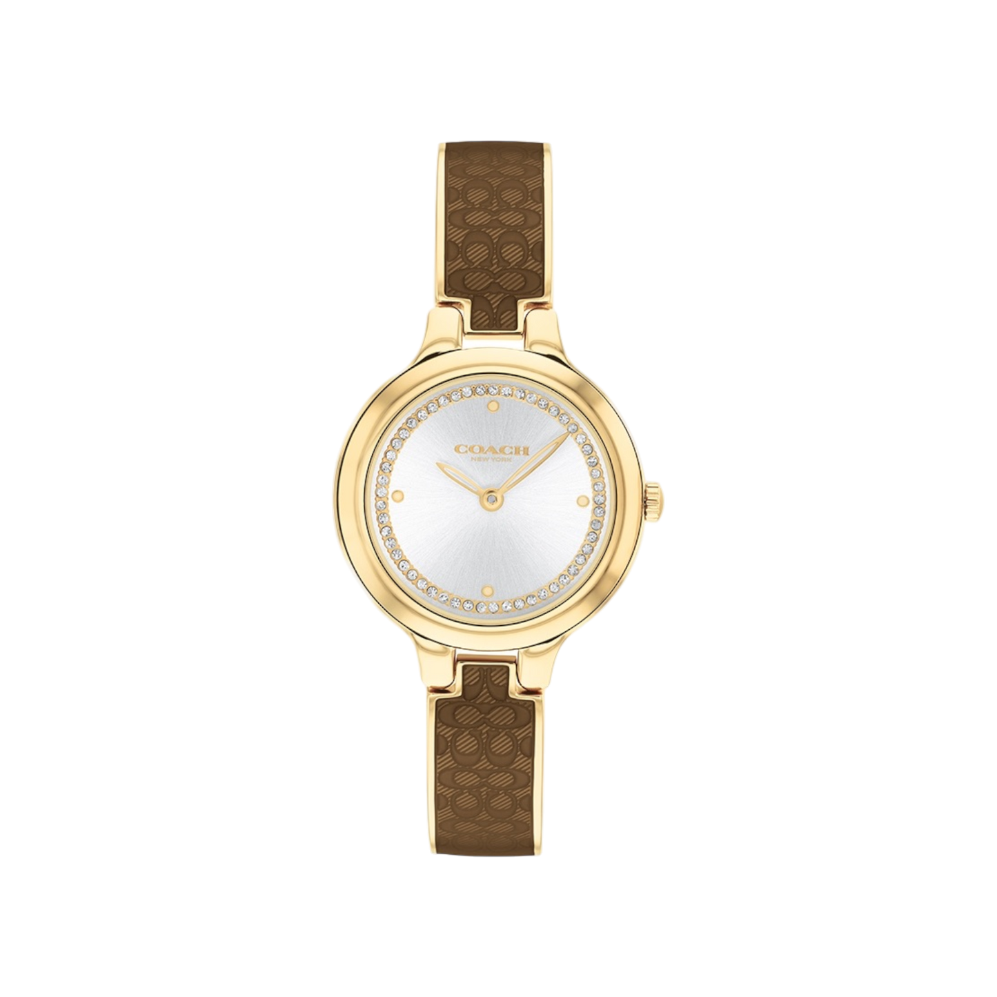 Coach Chelsea Women's Silver Dial with Gold Case & Bronze Translucent Bangle Bracelet Strap Watch 27mm