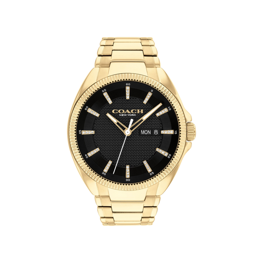 Coach Jackson Men's Black Dial & Gold Bracelet Strap Watch 45mm