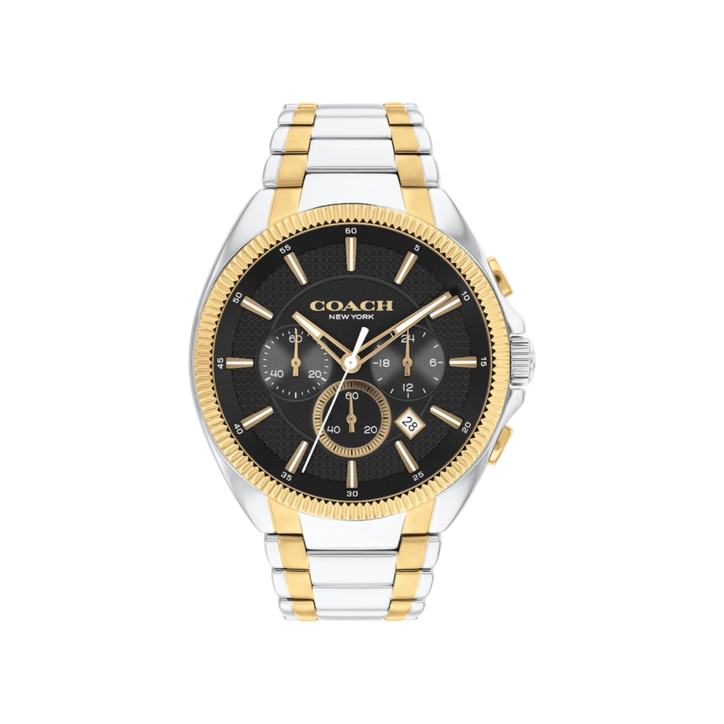 Coach Jackson Men's Black Dial & Two Tone Bracelet Strap Watch 45mm