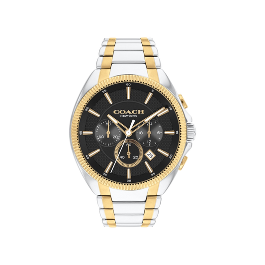 Coach Jackson Men's Black Dial & Two Tone Bracelet Strap Watch 45mm