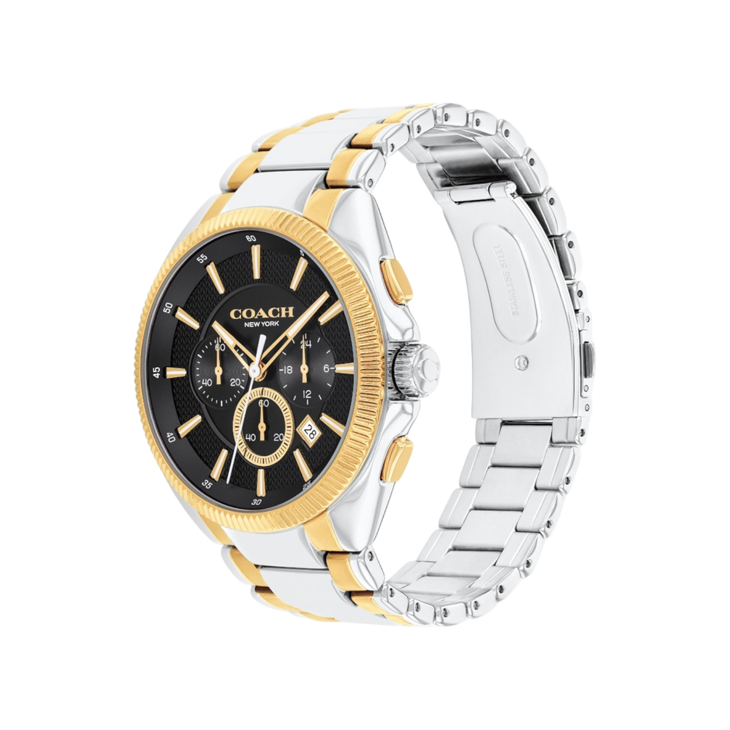 Coach Jackson Men's Black Dial & Two Tone Bracelet Strap Watch 45mm