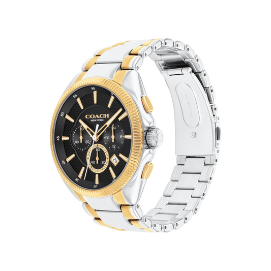 Coach Jackson Men's Black Dial & Two Tone Bracelet Strap Watch 45mm