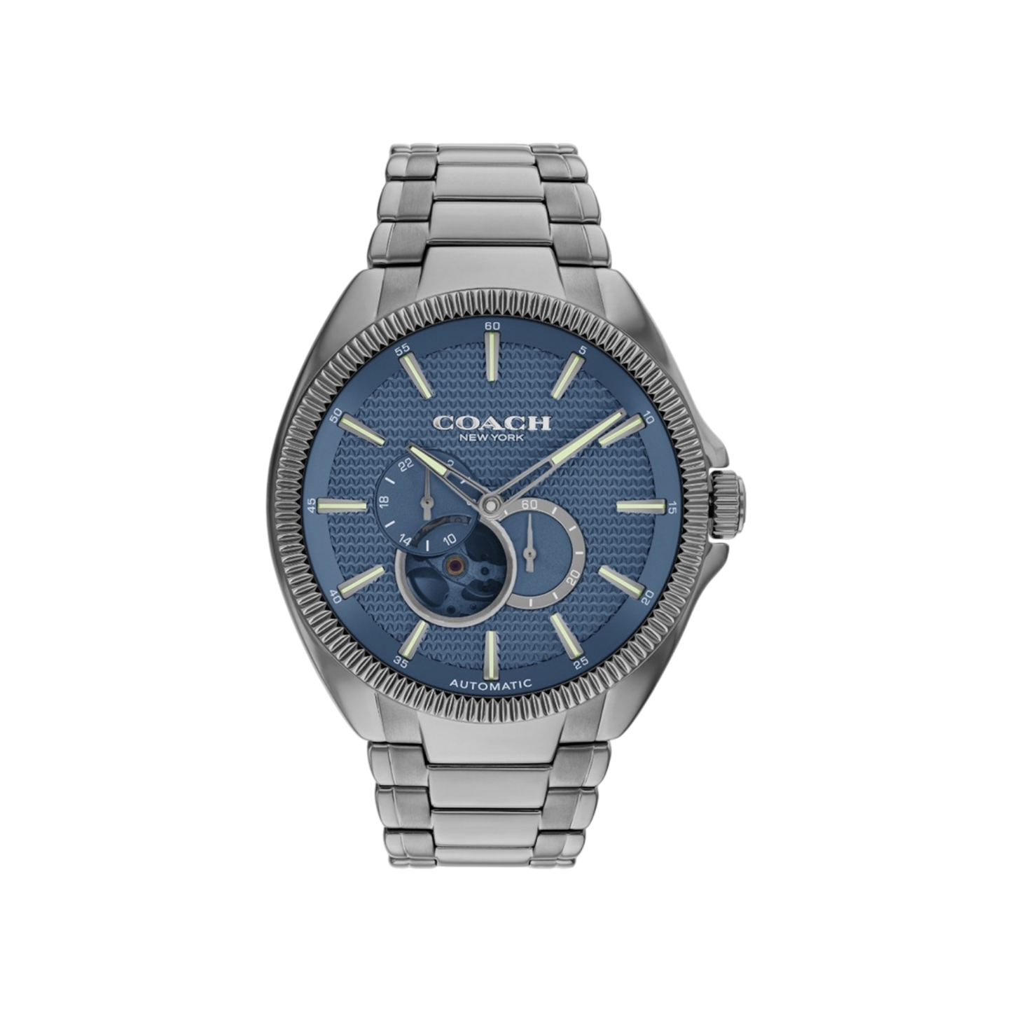 Coach Jackson Men's Blue Dial & Grey Bracelet Strap Watch 45mm