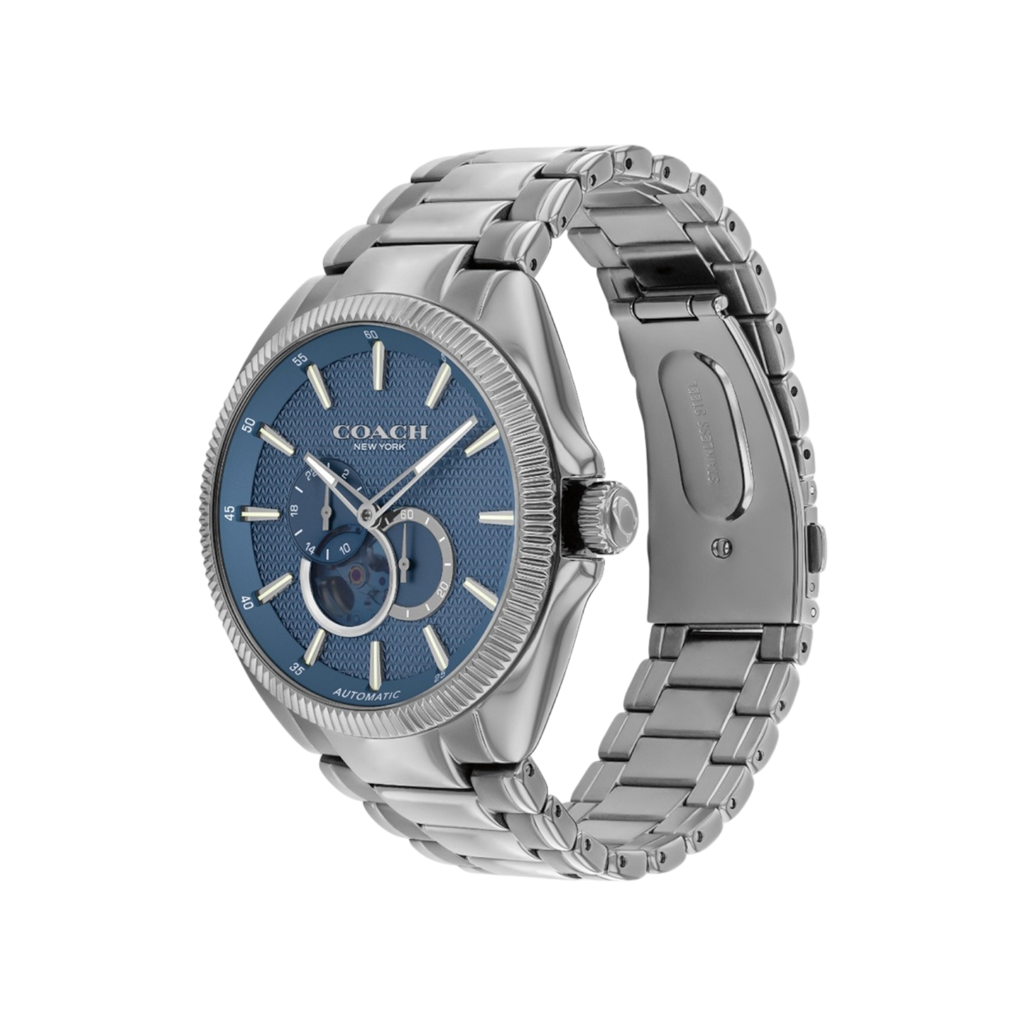 Coach Jackson Men's Blue Dial & Grey Bracelet Strap Watch 45mm