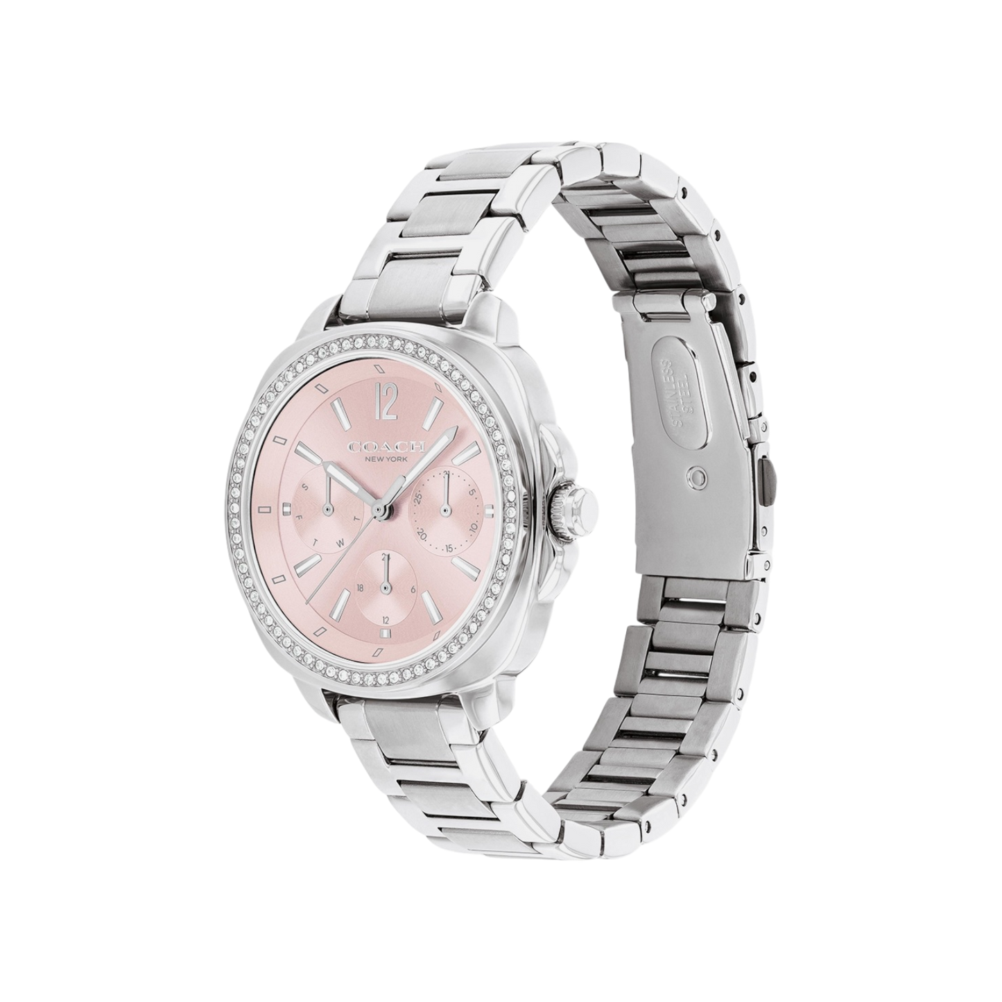 Coach Kitt Women's Pink Dial & Silver Bracelet Strap Watch 34mm
