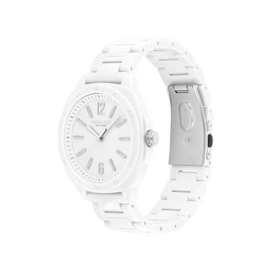 Coach Kitt Women's White Ceremic Bracelet Strap Watch 38mm