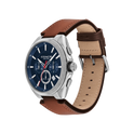 Coach Jackson Men's Blue Dial with Silver Casing & Leather Strap Watch 45mm