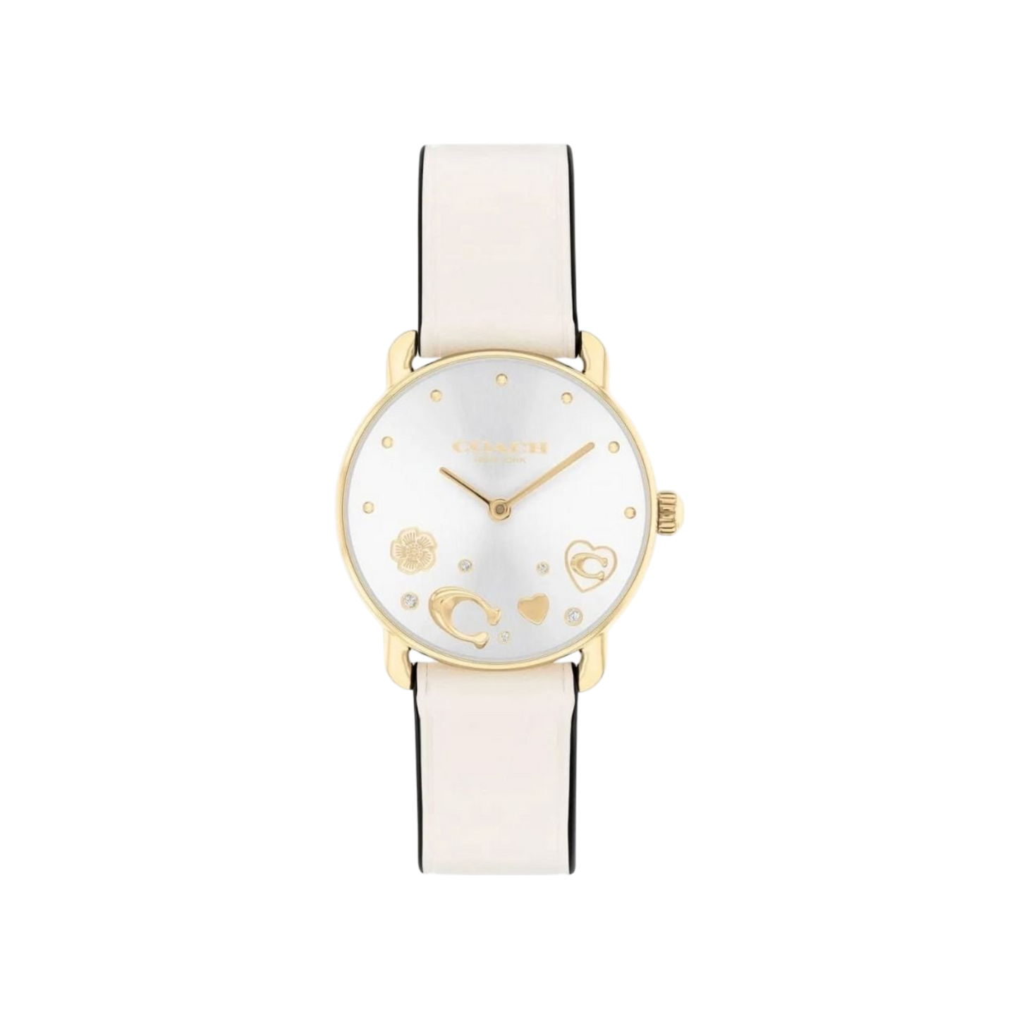 Coach Elliot Women's Silver Dial & Chalk Leather Strap Watch 28mm
