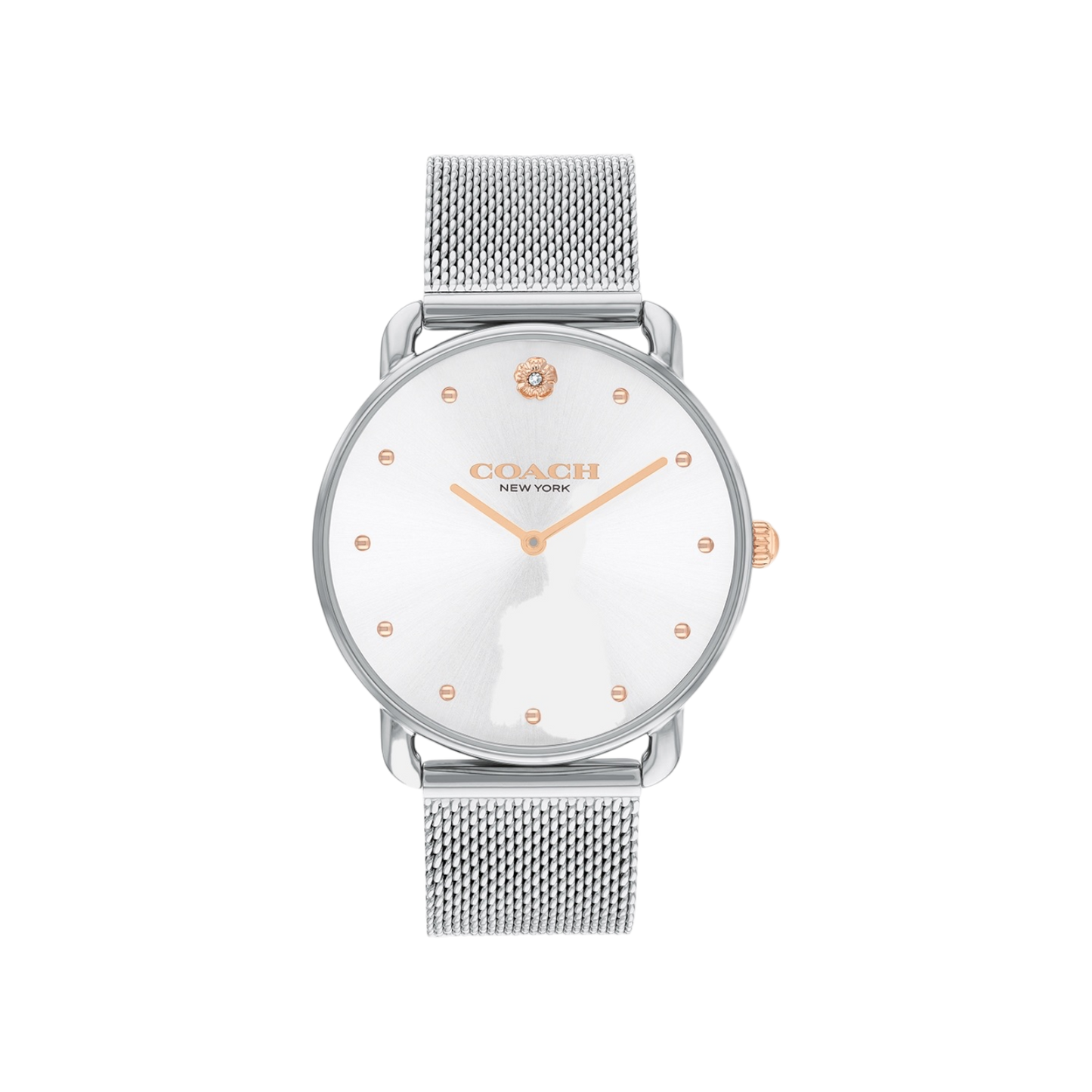 Coach Elliot Women's Silver Mesh Strap Watch 36mm