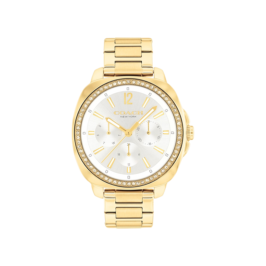 Coach Kitt Silver Dial & Gold Bracelet Strap Watch 38mm