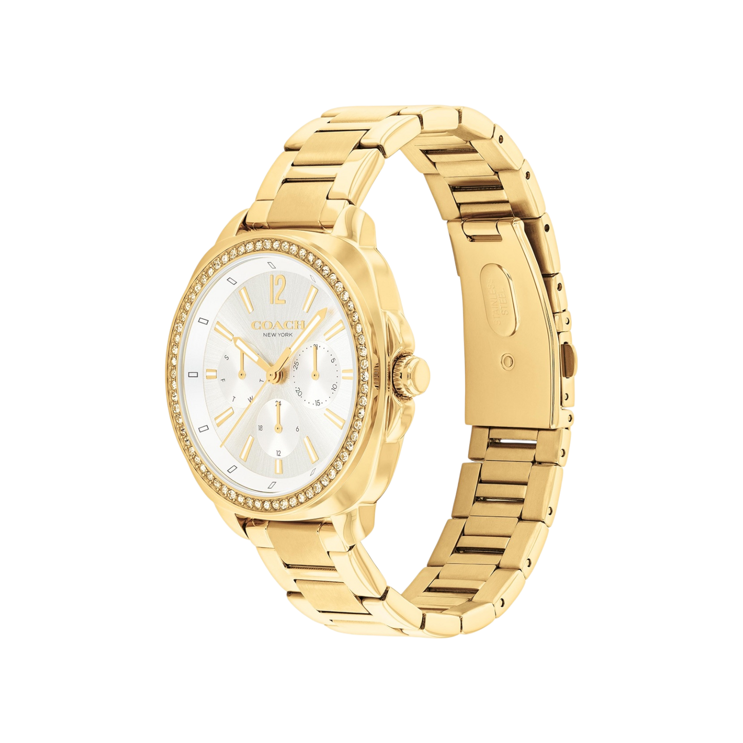 Coach Kitt Silver Dial & Gold Bracelet Strap Watch 38mm