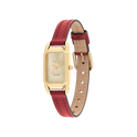 Coach Cadie Women's Ivory Mother of Pearl Dial with Gold Case & Red Leather Strap Watch 17.5mmx28.5mm