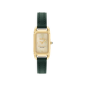 Coach Cadie Women's Ivory Mother of Pearl Dial with Gold Case & Green Leather Strap Watch 17.5mmx28.5mm