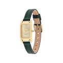 Coach Cadie Women's Ivory Mother of Pearl Dial with Gold Case & Green Leather Strap Watch 17.5mmx28.5mm