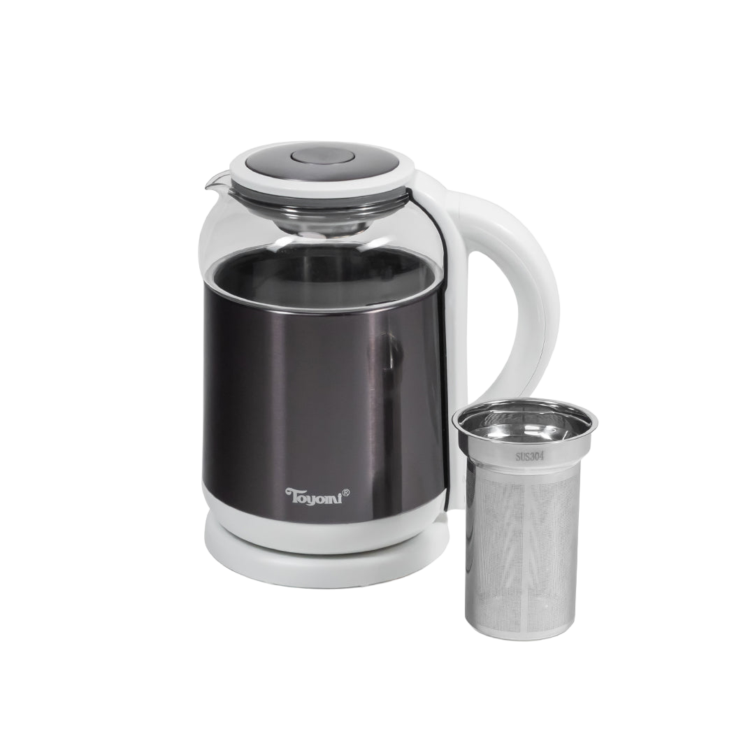 Toyomi Glass Kettle 1.8L SS Tea Infuser WK 3362
