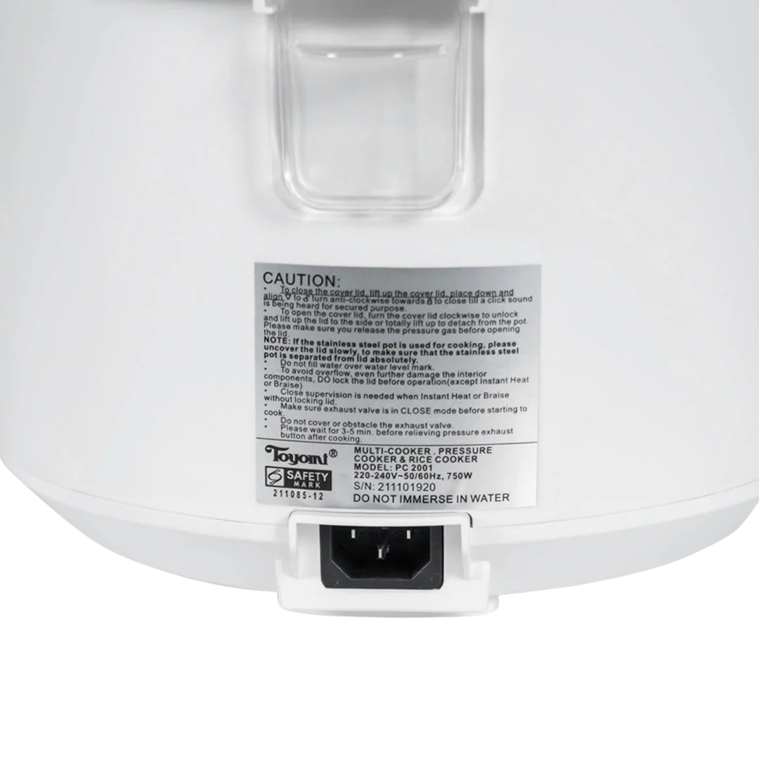 Toyomi Pressure Cooker with Duo Pot 2L PC-2001