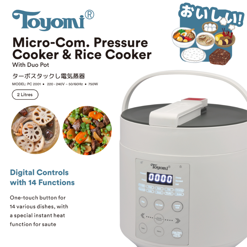 Toyomi Pressure Cooker with Duo Pot 2L PC-2001