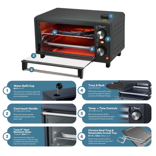 Toyomi Classic Toast & Steam Oven 12L TO 1230ST