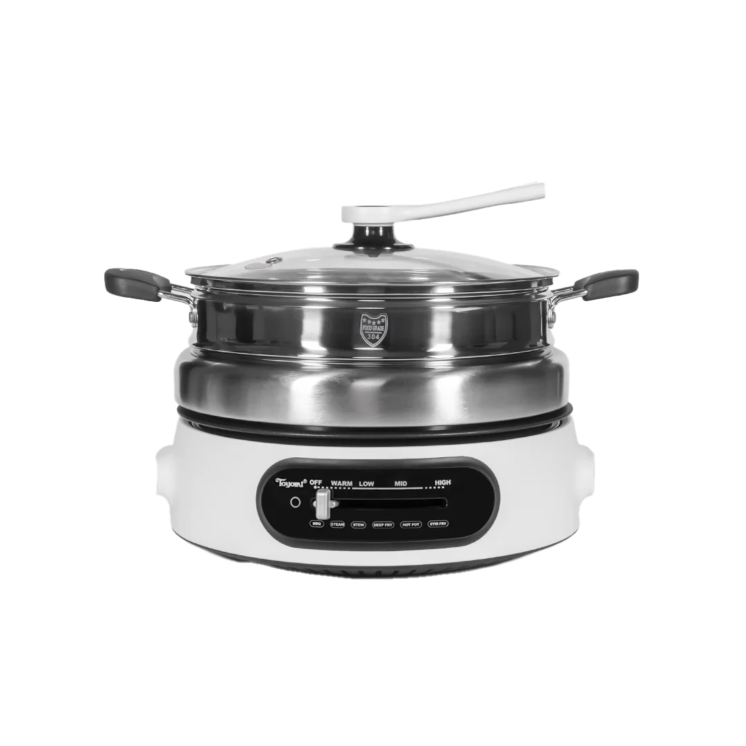 TOYOMI Stainless Steel Multi Cooker with Grill Pan 4.5L MC 6969SS