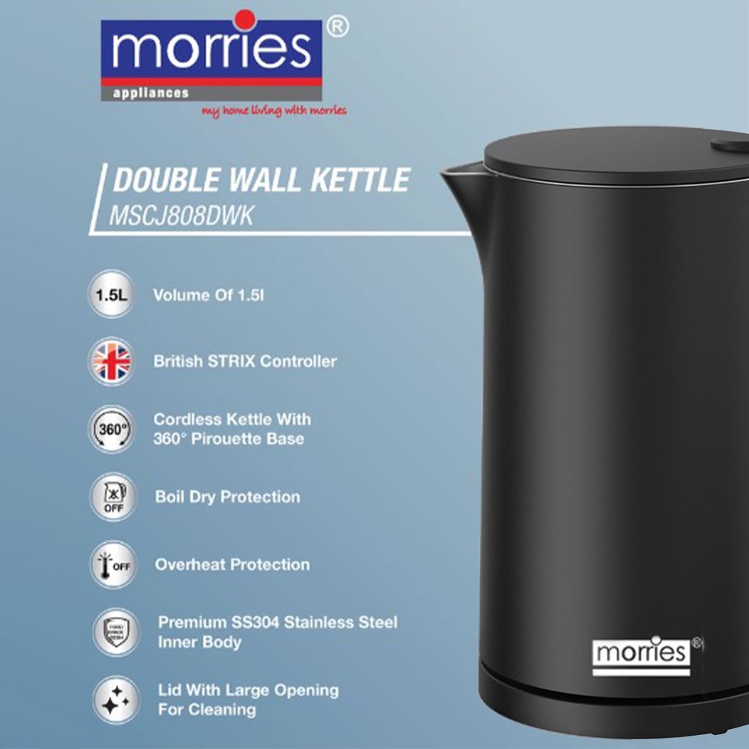 Morries Kettle MSCJ808DWK 1 Year Warranty
