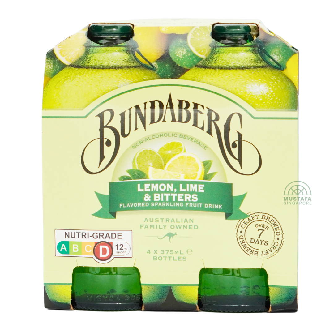 Bundaberg Lemon, Lime & Bitters Flavoured Sparking Fruit Drink 4 x 375ml