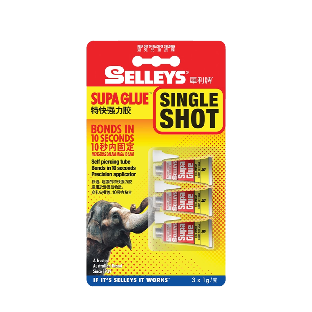 Selleys Supa Glue Single Shot 3 x 1g