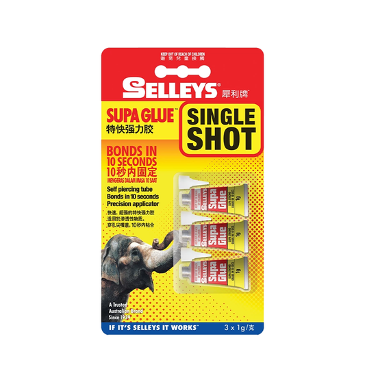 Selleys Supa Glue Single Shot 3 x 1g