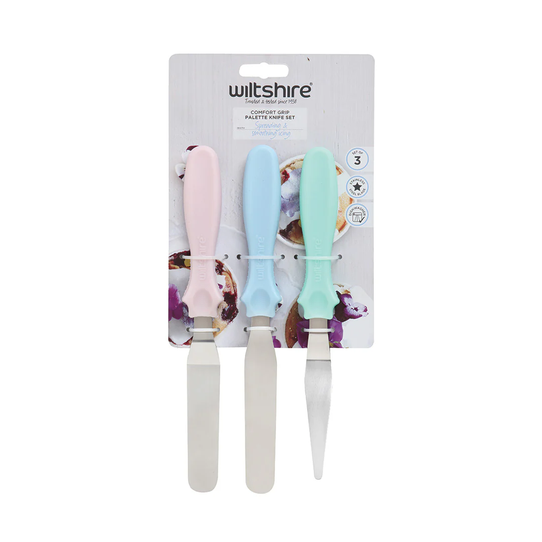 Wiltshire Comfort Grip Palette Knife Set of 3 Spreading & Smoothing Icing