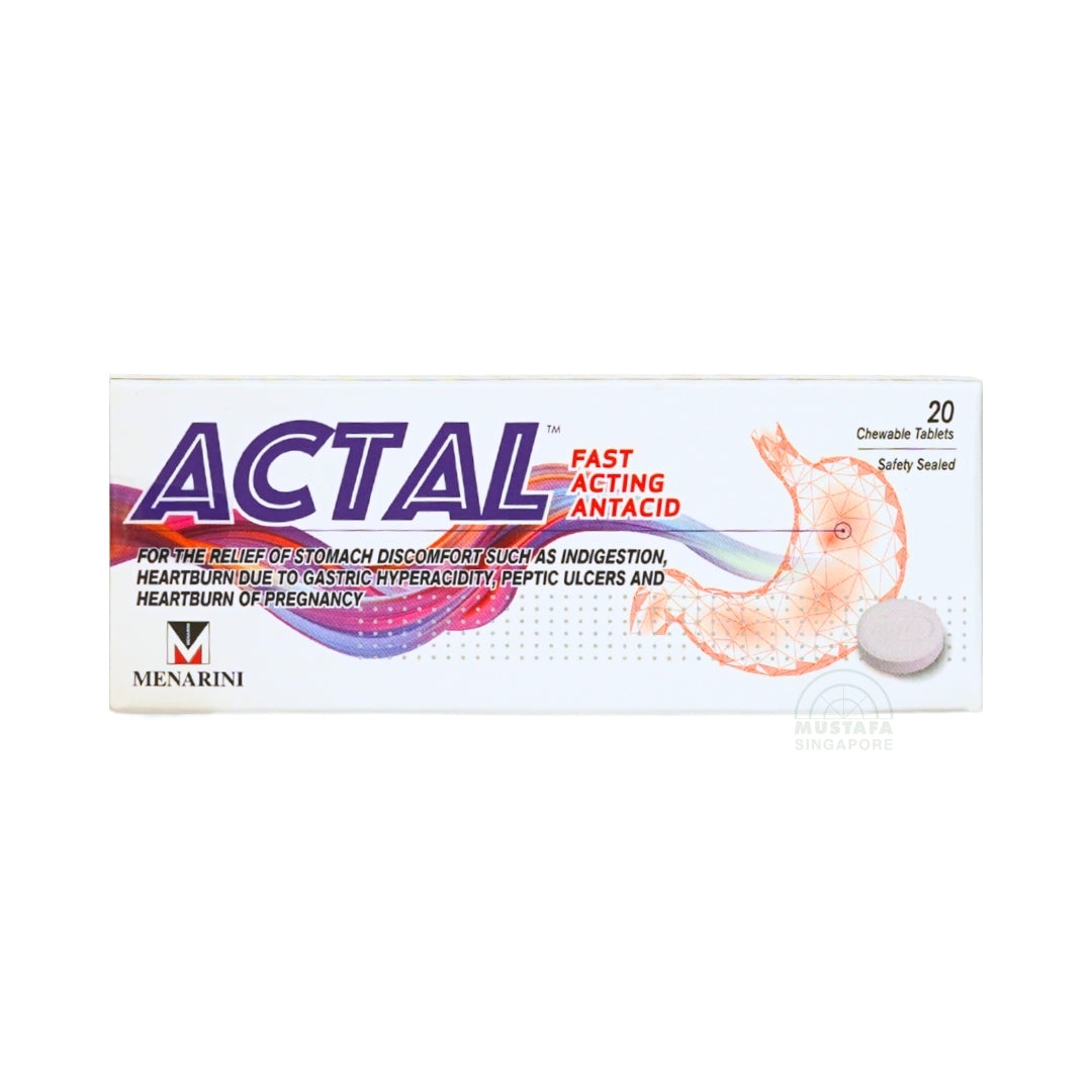 Actal Fast-Acting Antacid (20 Chewable Tablets)