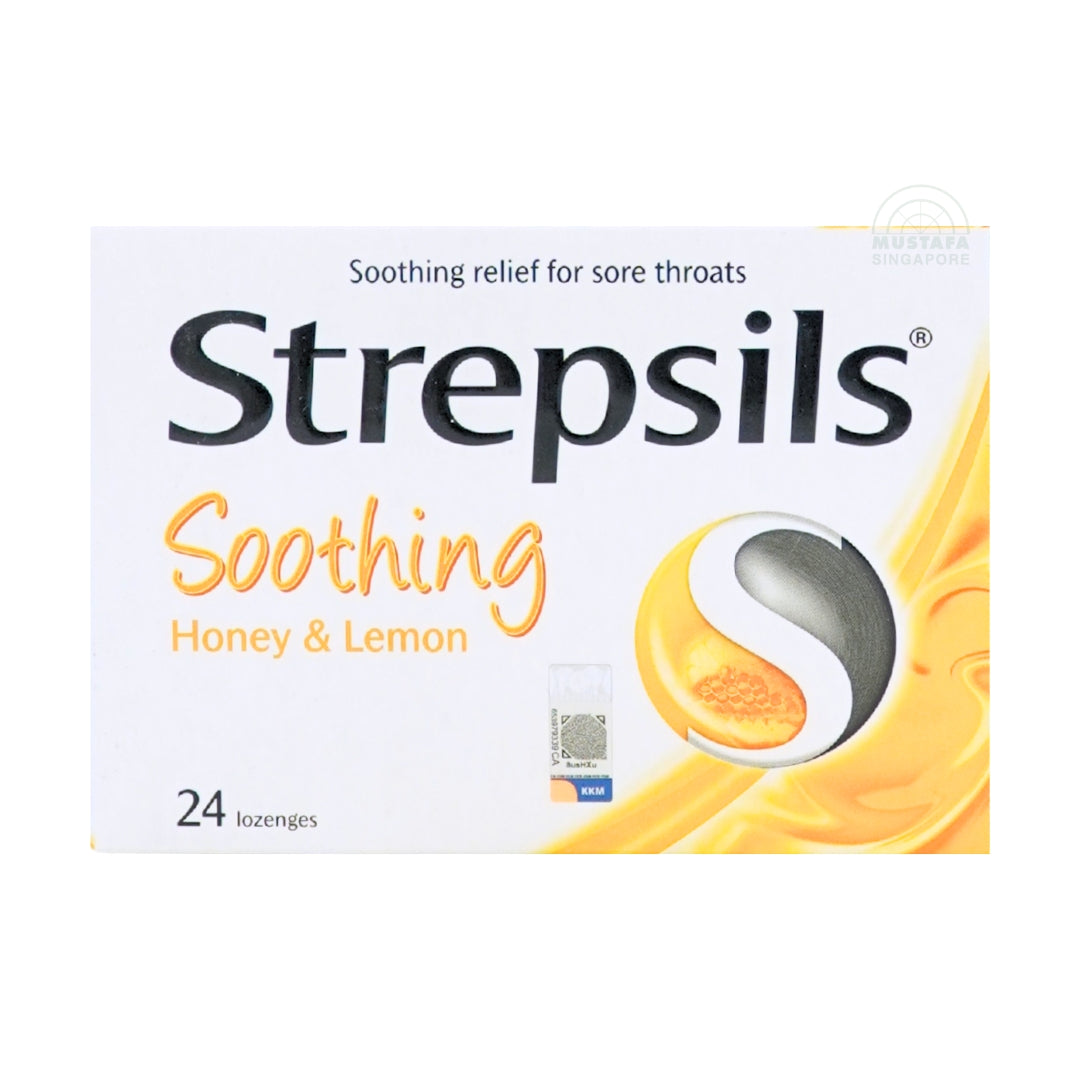 Strepsils Lozenges for Soothing Relief for Sore Throat (Honey and Lemon) 24s
