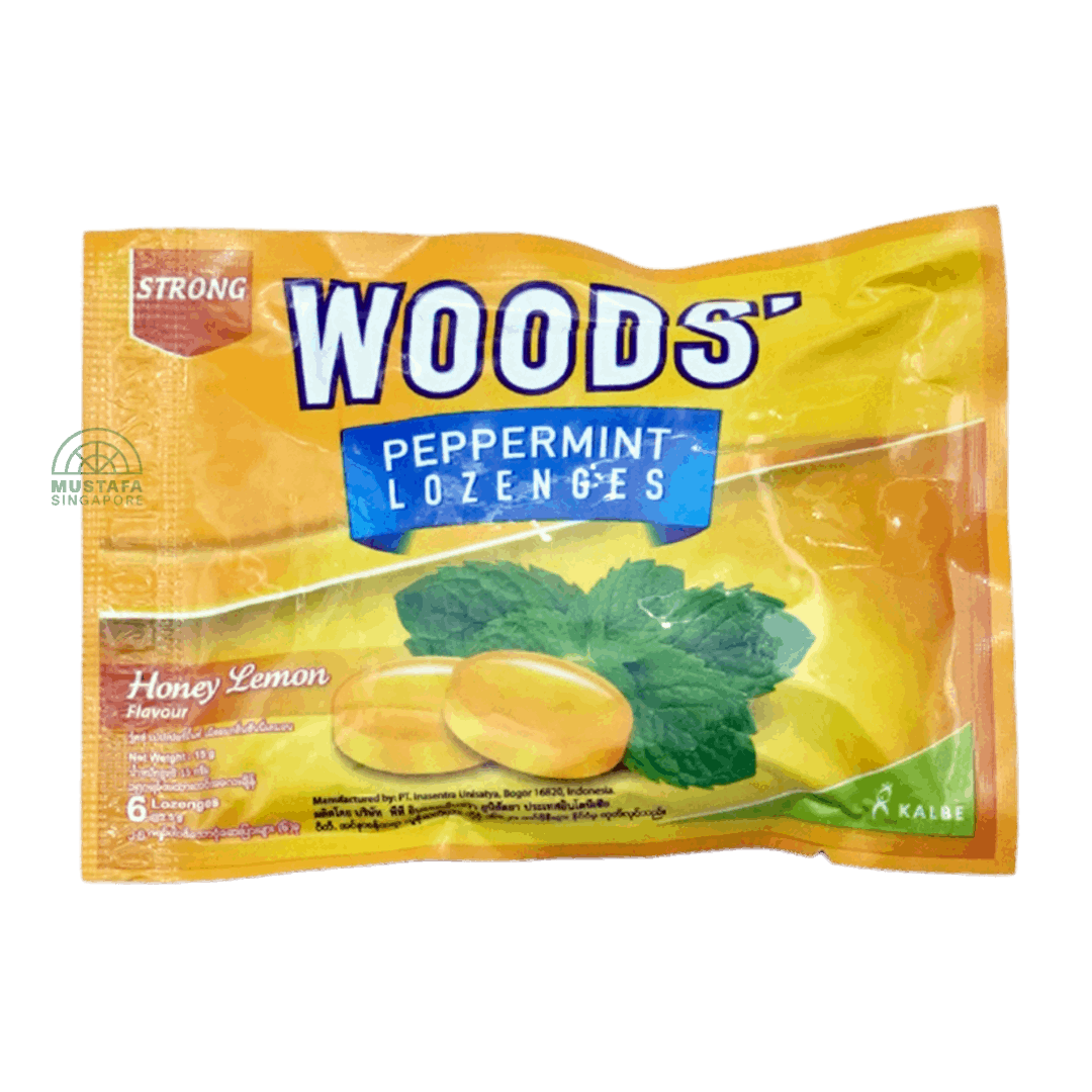 Woods' Peppermint Lozenges Strong Honey Lemon Flavour 15g/6 drops