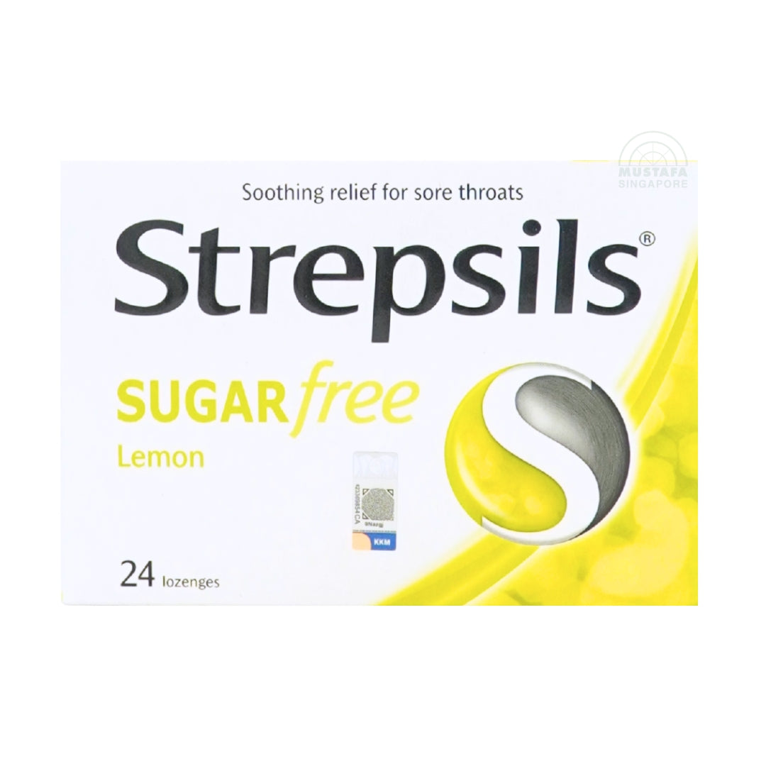 Strepsils Lozenges for Relief for Sore Throat Sugar Free (Lemon) 24s
