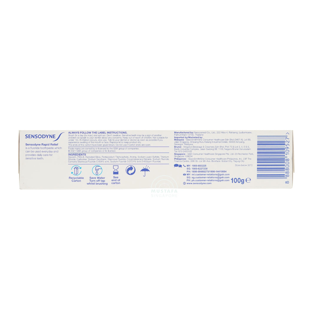 Sensodyne Rapid Relief Toothpaste (Whitening) 100g
